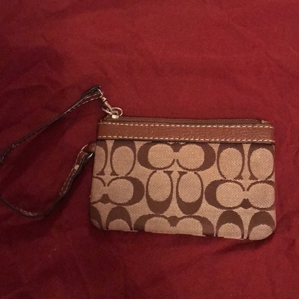 Brown Coach wristlet